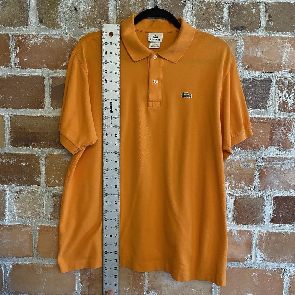 Vintage Orange Short Sleeve LaCoste Polo Shirt 100% Cotton Men's XL/6 - Picture 4 of 8